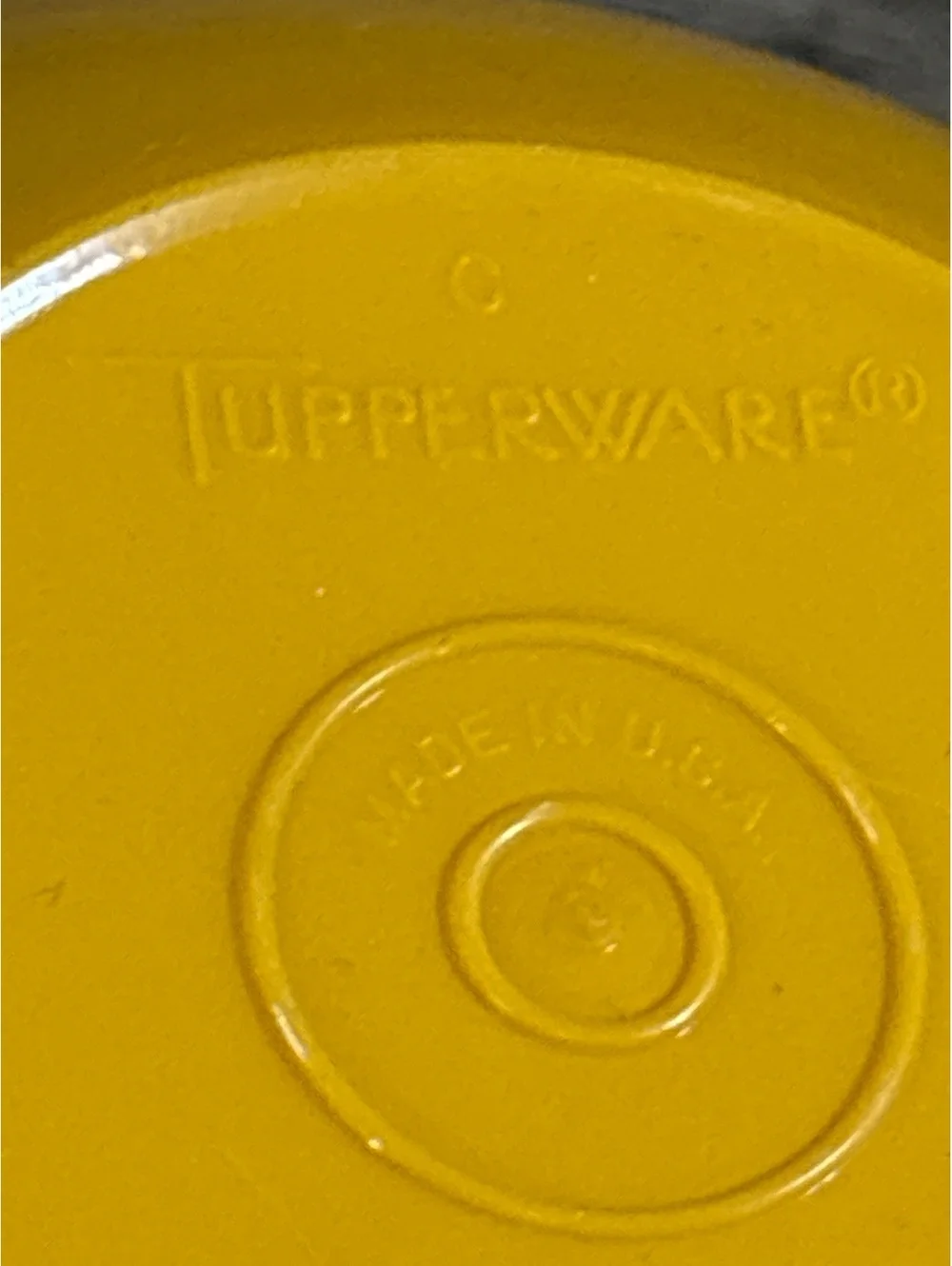 Vintage Tupperware Yellow Bowl with Blue Vent Lid